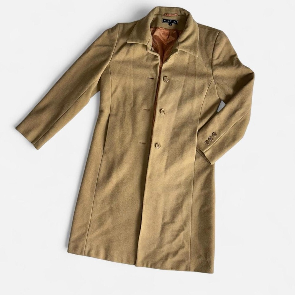 Halston Pea Coat - Size 6 - 100% Lambswool With Pockets
